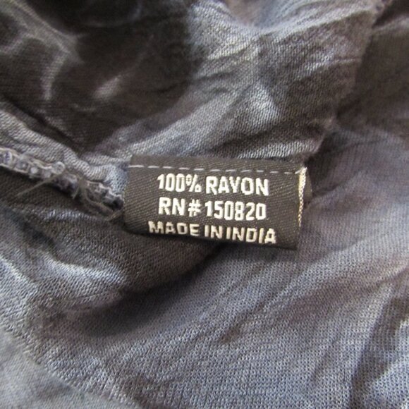 Pacific Batik Collection Tunic Top Free Size Blue Black Tie Dye Embroidered - Picture 6 of 15